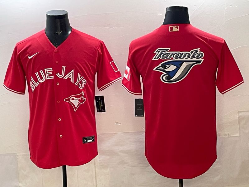 Men 2025 Toronto Blue Jays Blank Red Game Nike MLB Jersey style 06
